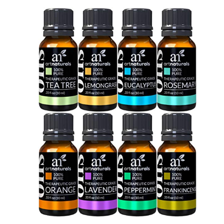 Artnaturals Essential Oil Diffuser Sound Machine Diffuser & Essential Oil Gift Set (300ml Tank & Top 8 Set)