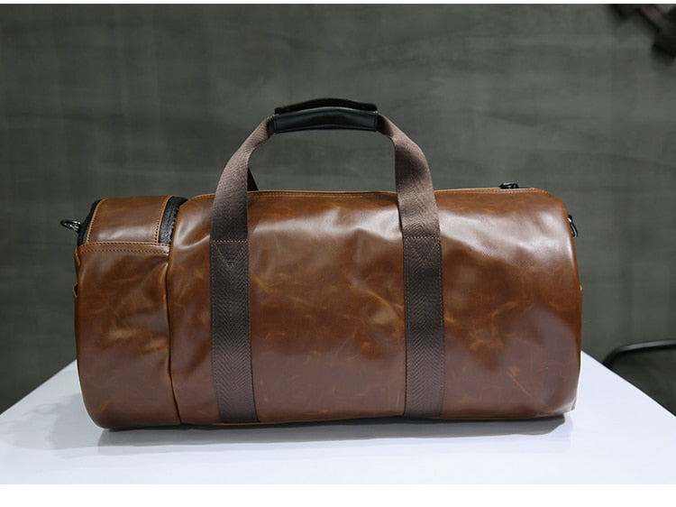 Large Brown Bucket Travel Bag - Capital Elements 2 Wellness and Fitness