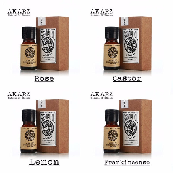ROSE, CASTOR, LEMON, FRANKINCENSE Essential Oils 4-Pack Set - Capital Elements 2 Wellness and Fitness
