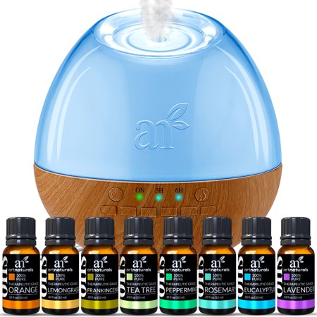 Artnaturals Essential Oil Diffuser Sound Machine Diffuser & Essential Oil Gift Set (300ml Tank & Top 8 Set)