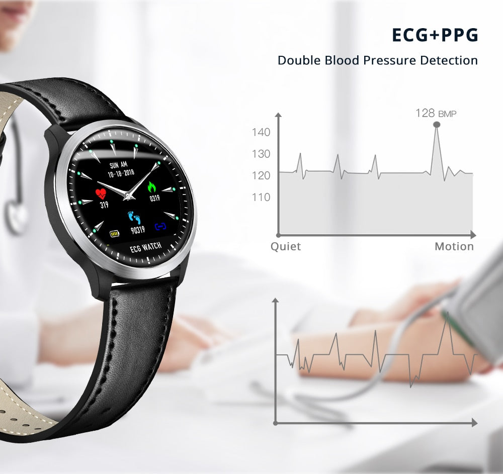 Smart watch fitness tracker plus [ECG PPG] electrocardiogram, heart rate, blood pressure monitor