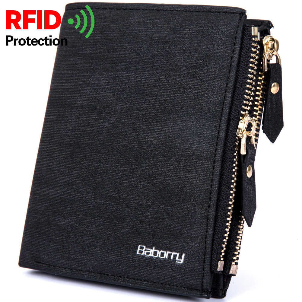 Purse for men genuine leather leather. Youth security RFID anti-scan  lock-young man wallet with card holder-designed in Spain 205544 - AliExpress