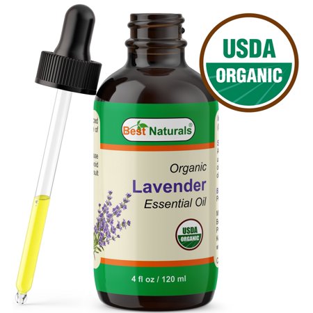 Best Naturals Certified Organic Lavender Essential Oil with Glass Dropper 4 FL OZ (120 ml)