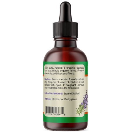 Best Naturals Certified Organic Lavender Essential Oil with Glass Dropper 4 FL OZ (120 ml)